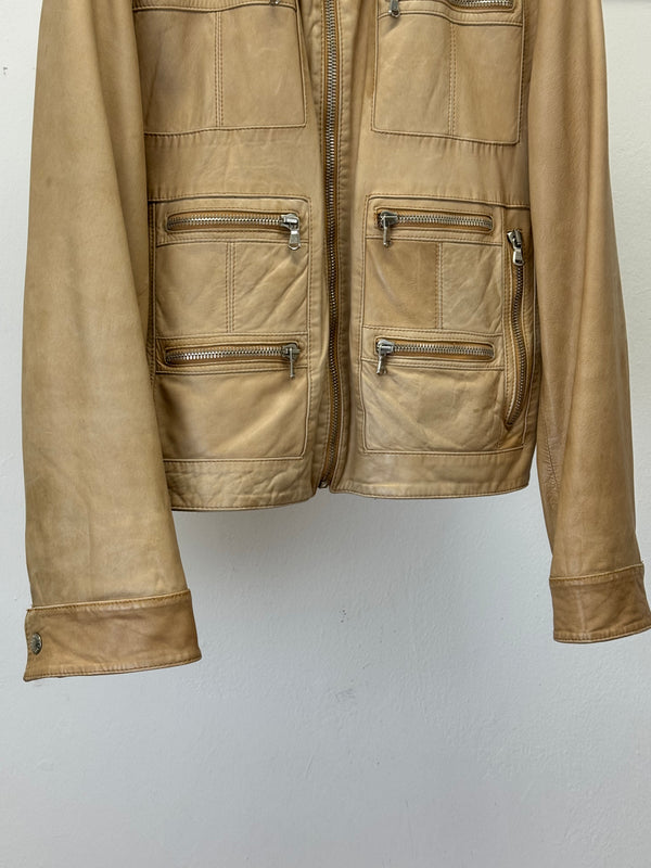 2002 Dolce & Gabbana zipper leather jacket