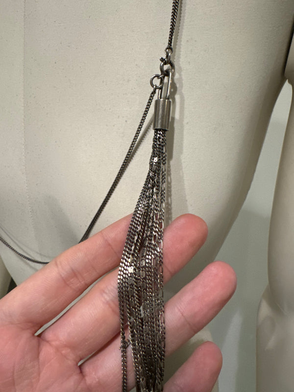 2000s Ann Demeulemeester 925 silver tassel necklace
