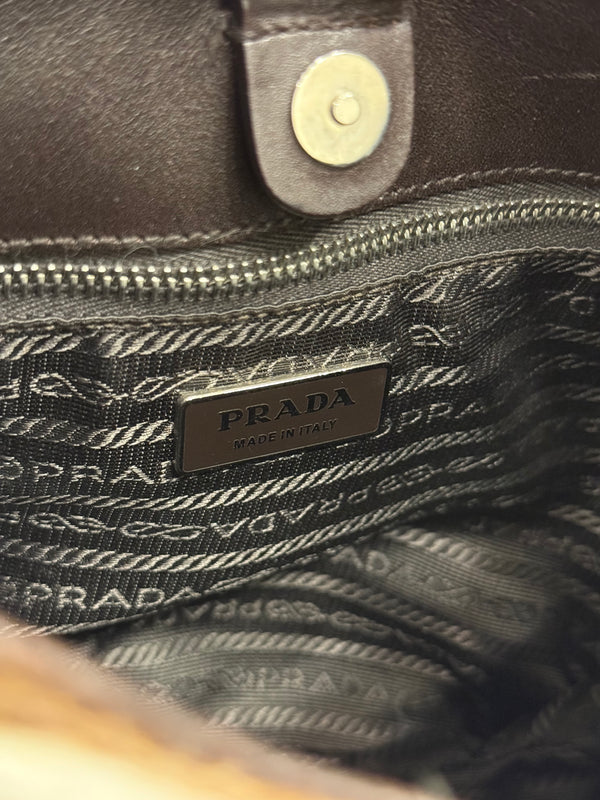 2000s Prada zebra pony hair bag