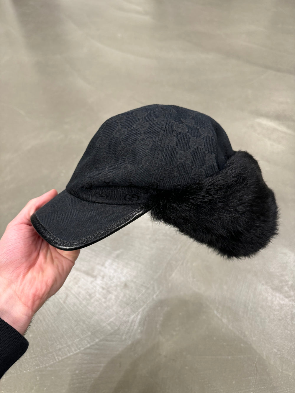 2000s Gucci by Tom Ford monogram fur trapper hat