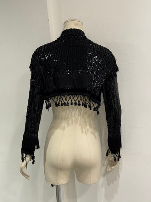 S/S1995 Jean Paul Gaultier cropped sequin fringe top