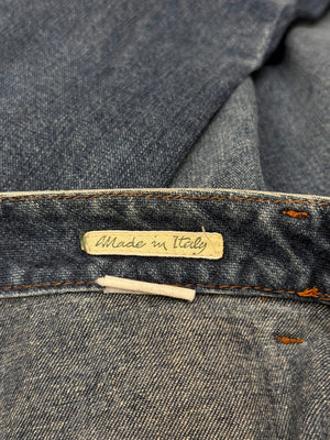 2000s Jean Paul Gaultier flared patchwork jeans