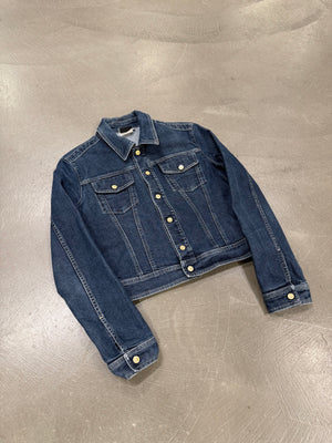 2000s Versace raw denim jacket