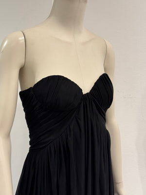 S/S2005 Alexander McQueen strapless draped chiffon mini dress