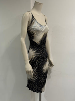 2000s Roberto Cavalli leopard print midi dress