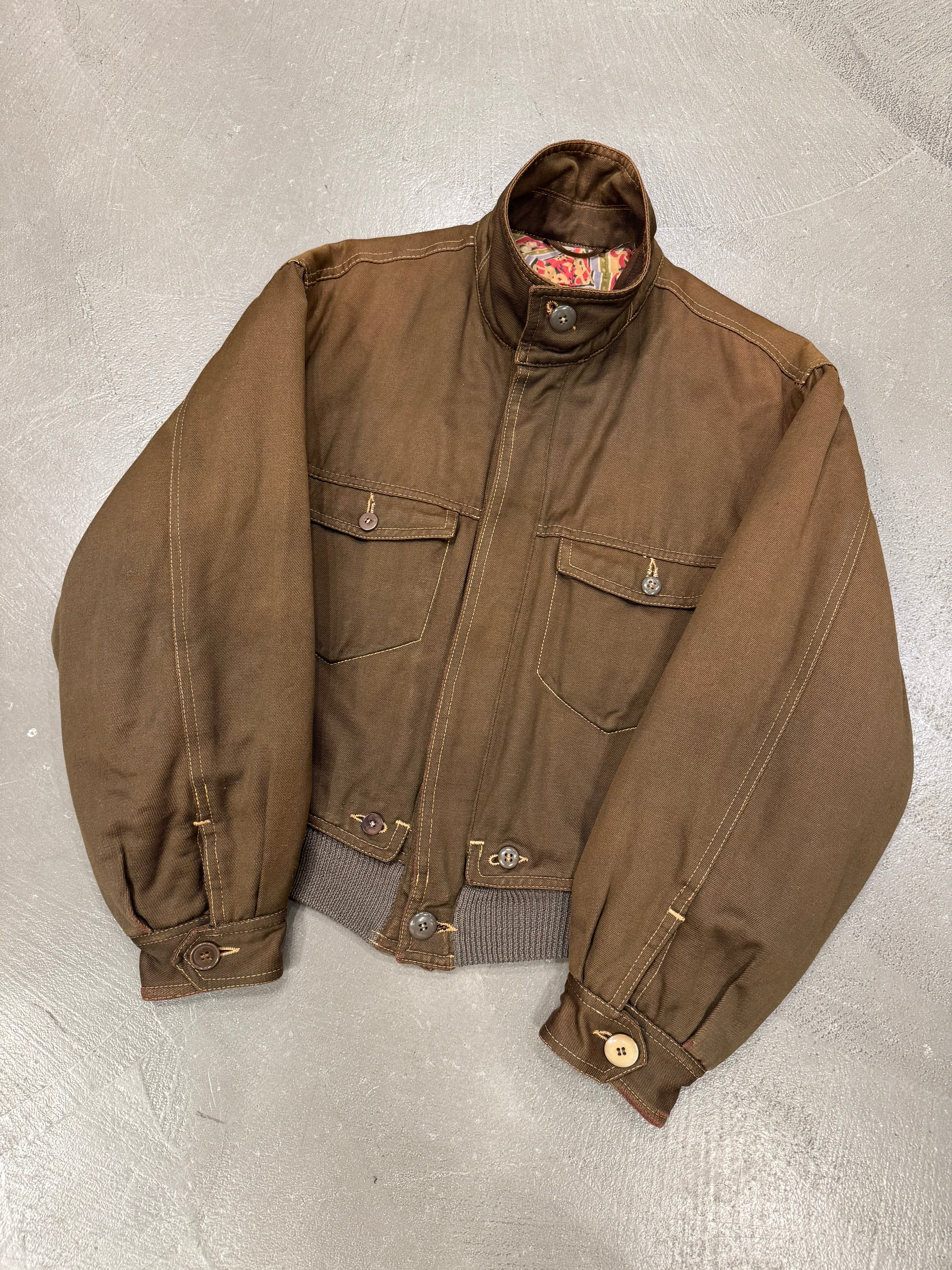 1980s Marithé + François Girbaud cropped boxy bomber jacket