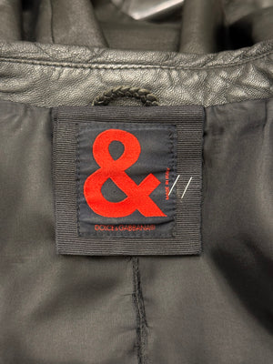 2000s Dolce & Gabbana fitted leather jacket