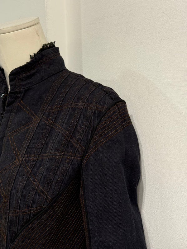 A/W2002 Alexander McQueen runway corseted denim jacket