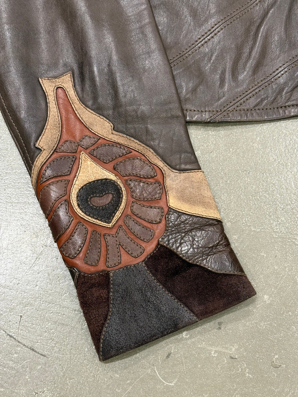 S/S2004 Gucci by Tom Ford runway western patchwork leather jacket