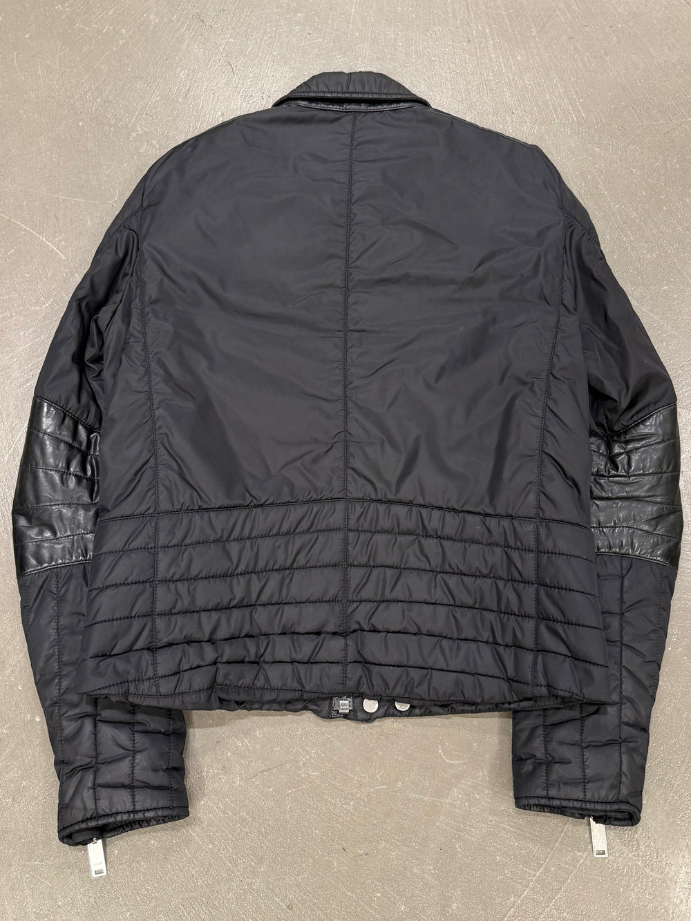 2000s Gucci nylon puffer jacket with leather details