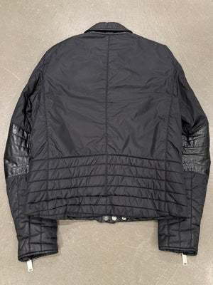 2000s Gucci nylon puffer jacket with leather details