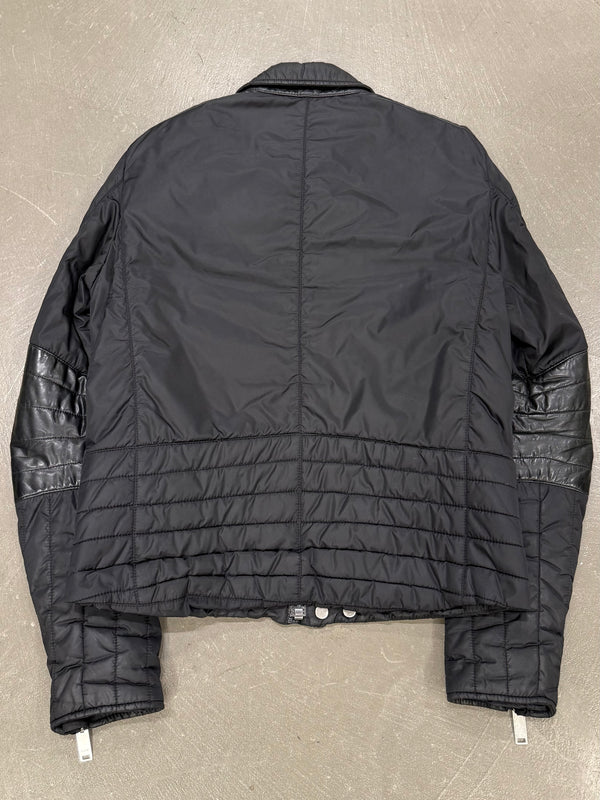 2000s Gucci nylon puffer jacket with leather details