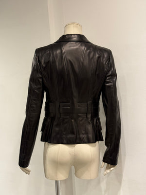 F/W2003 Gucci by Tom Ford corset belted leather jacket