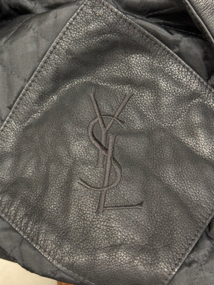 1990s Yves Saint Laurent heavy leather coat