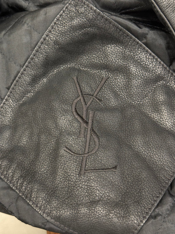 1990s Yves Saint Laurent heavy leather coat