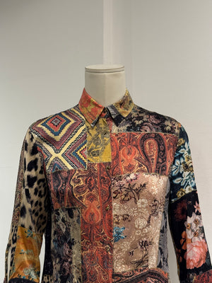2002 Roberto Cavalli patchwork shirt