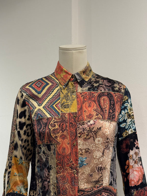 2002 Roberto Cavalli patchwork shirt