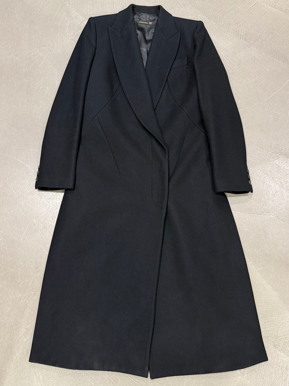A/W2001 Alexander McQueen runway paneled wool wrap coat