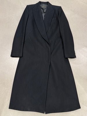 A/W2001 Alexander McQueen runway paneled wool wrap coat