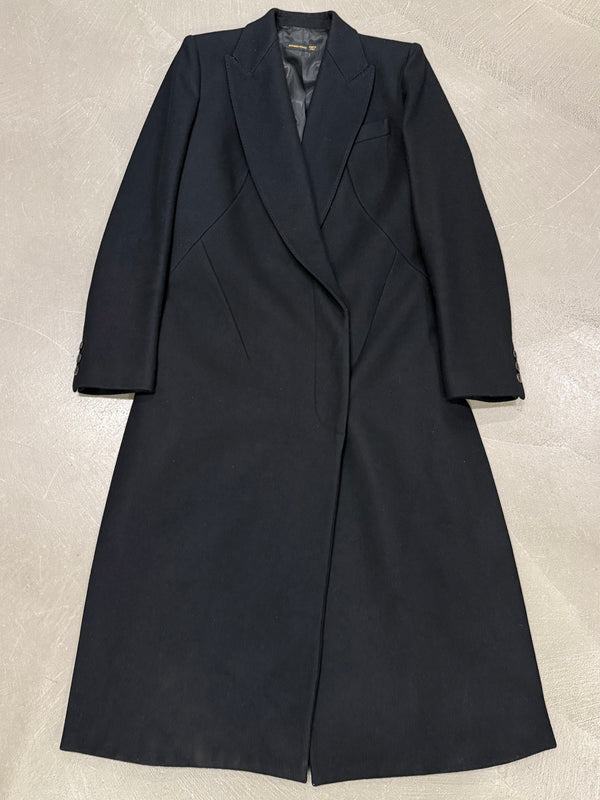 A/W2001 Alexander McQueen runway paneled wool wrap coat