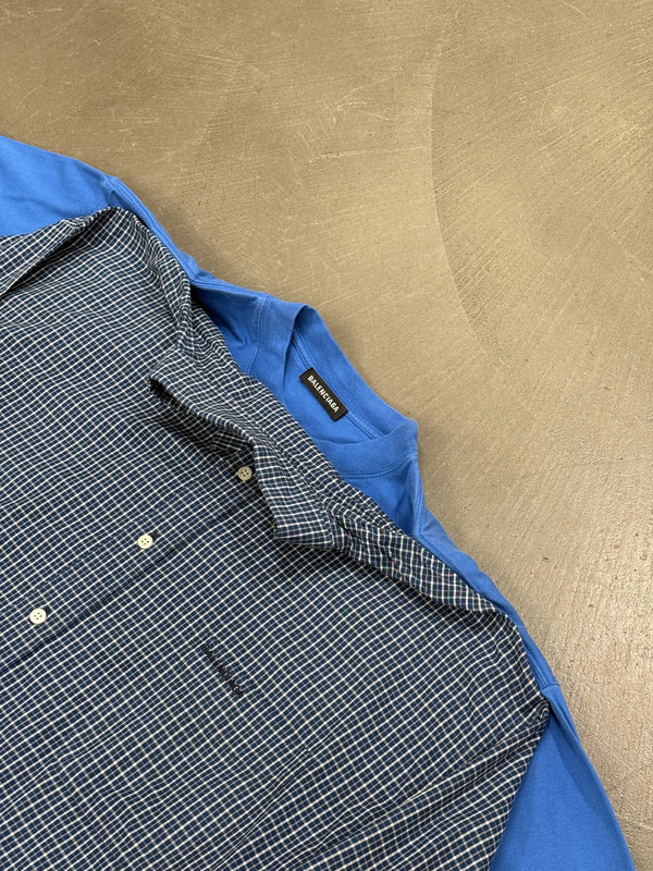 2018 Balenciaga hybrid 2 in 1 shirt t-shirt