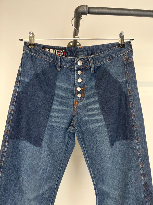 SS2003 Jean Paul Gaultier flared patchwork jeans