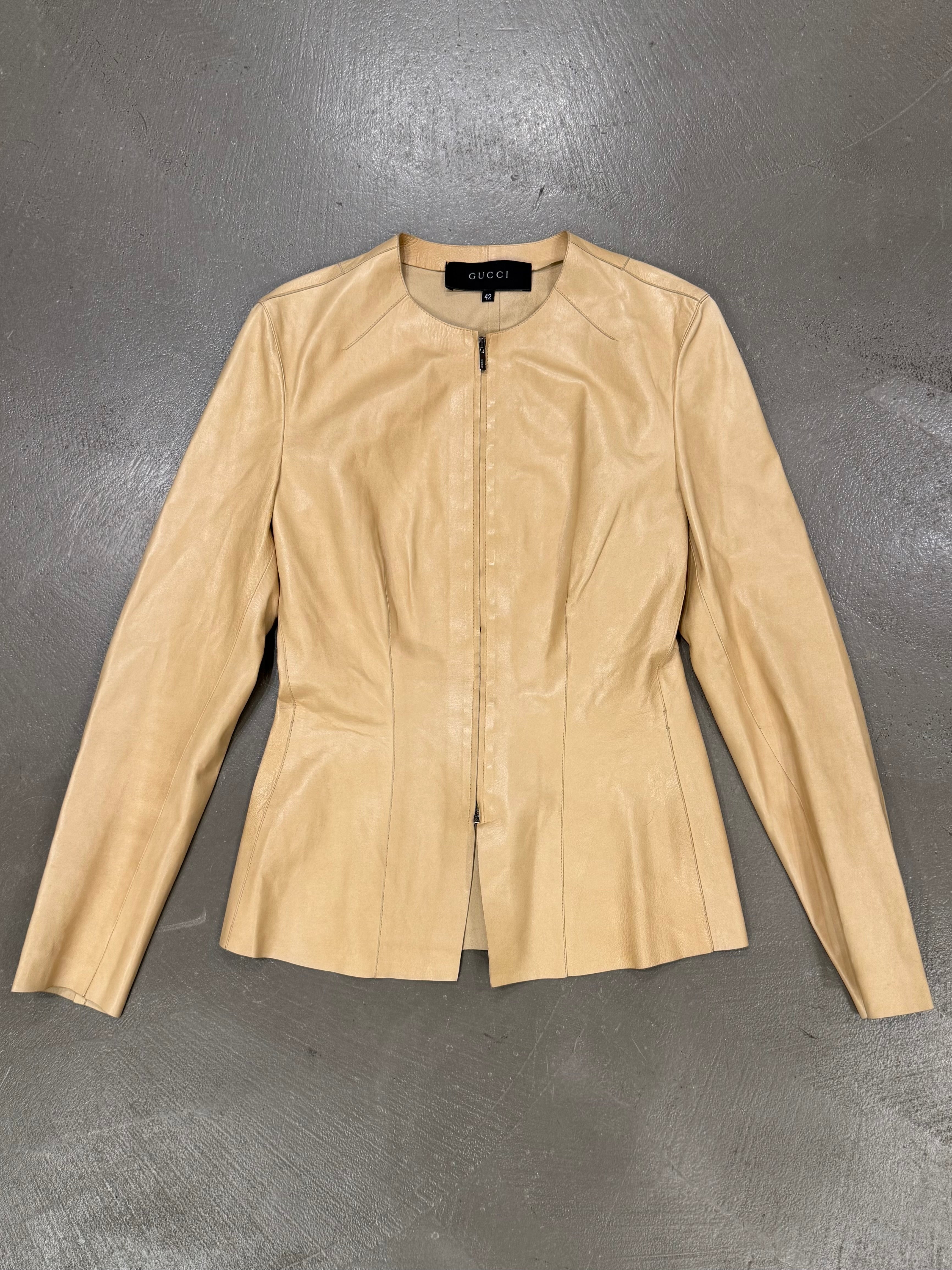 ジャケット・アウター 00s GUCCI by Tom ford 3D Leather Jacket 2000s Gucci by Tom Ford 'Sport Panelled' Leather Moto-Jacket