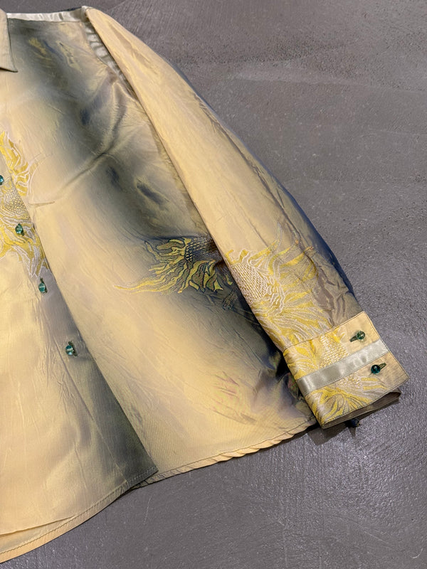 2000s Cavalli iridescent embroidered shirt