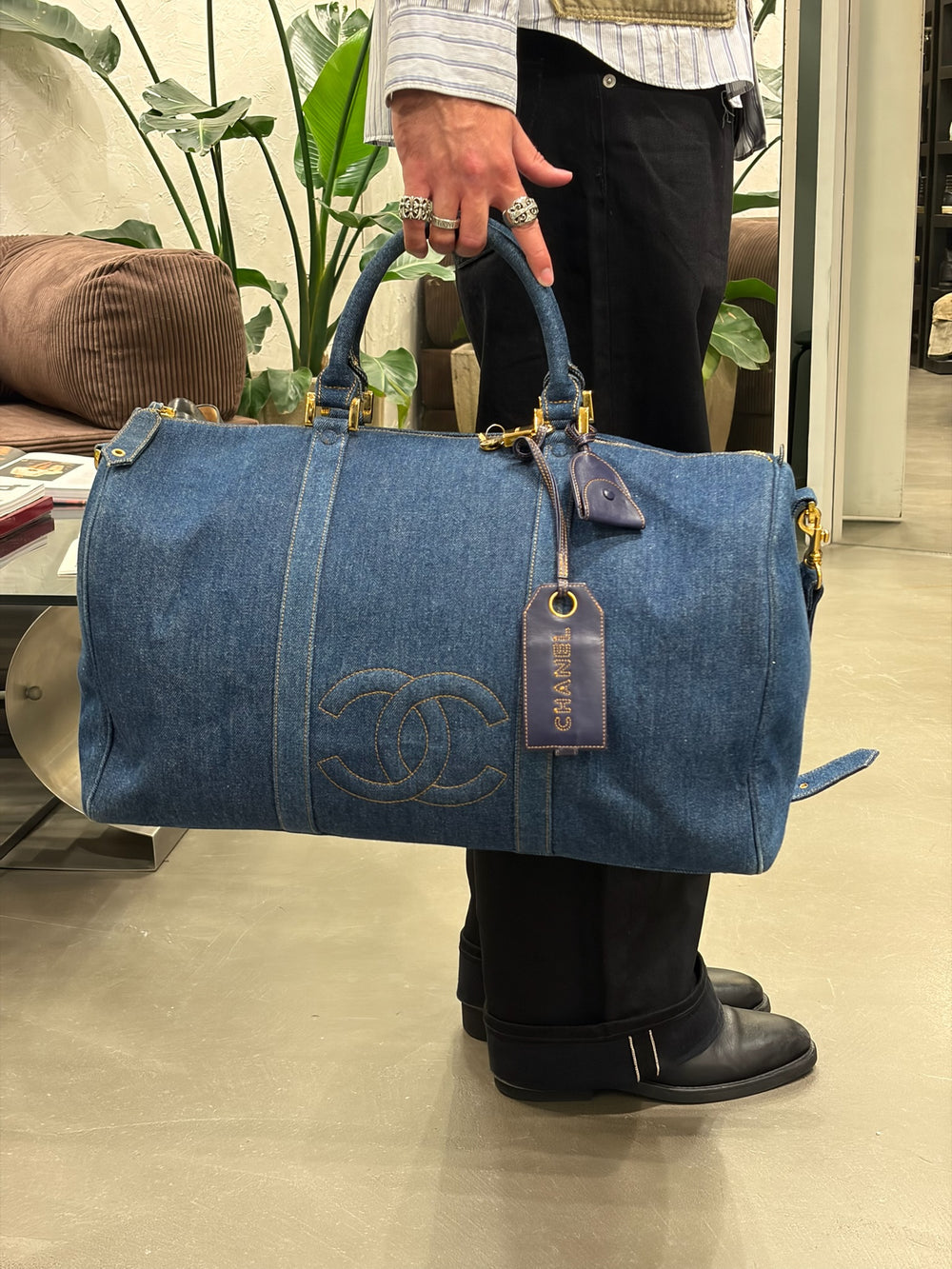 1996-1997 Chanel denim Boston bag