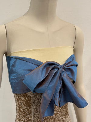 S/S2001 Jean Paul Gaultier strapless constellation silk evening dress