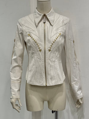 S/S2004 Roberto Cavalli runway western leather jacket