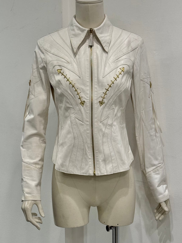 S/S2004 Roberto Cavalli runway western leather jacket