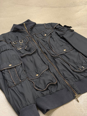 2000s Roberto Cavalli bondage parachute bomber jacket