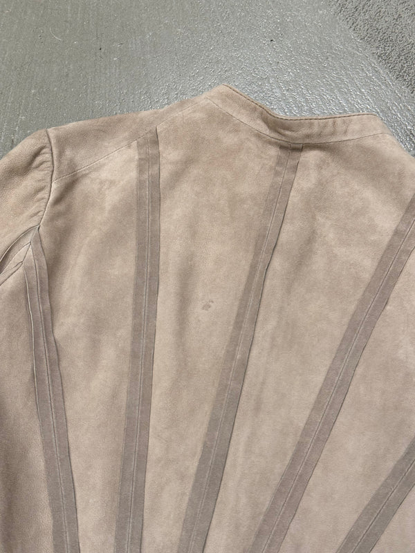 2000s Givenchy goat leather paneled jacket