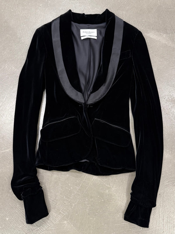 2003 Yves Saint Laurent by Tom Ford tuxedo blazer with satin shawl lapel