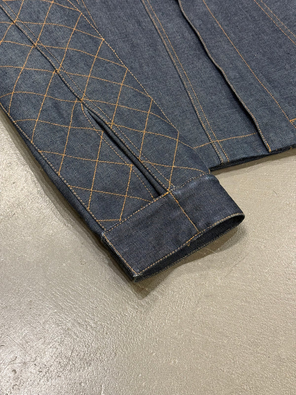 2000s Yves Saint Laurent sample denim jacket with quilted detailing