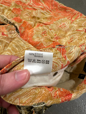 F/W 2001 Roberto Cavalli double silk layer burned distressed pants