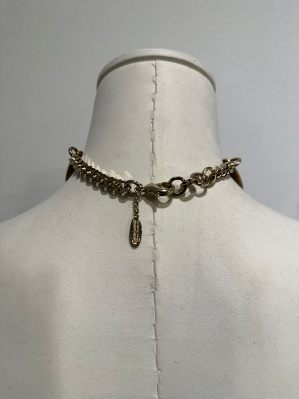 2000s Roberto Cavalli metallic chocker necklace