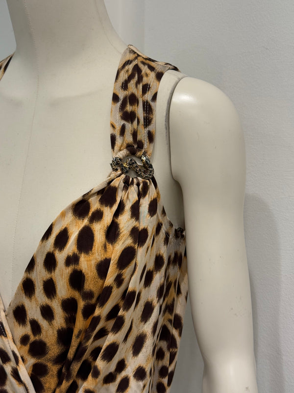 2000s Roberto Cavalli leopard print dress