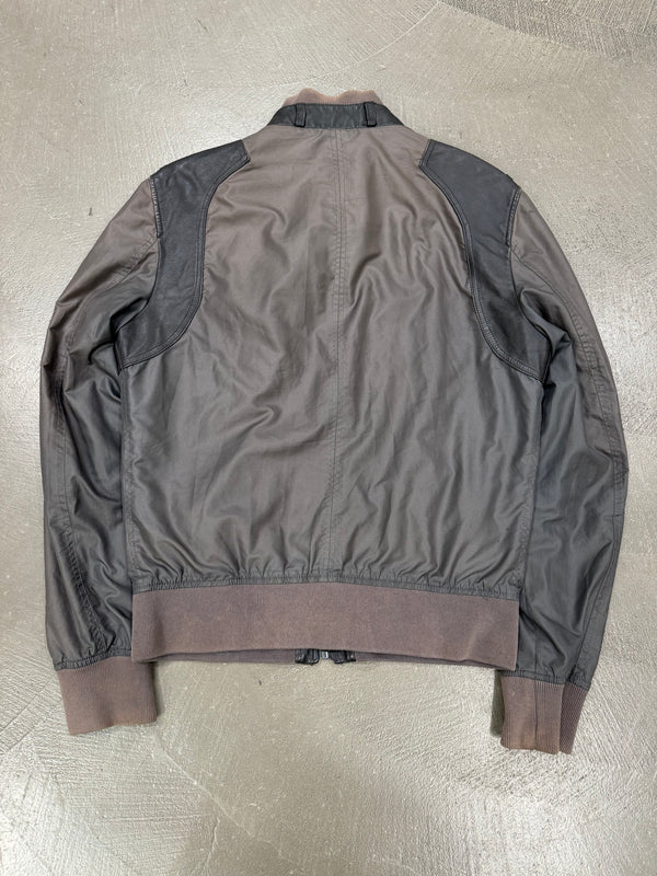 2000s Dolce & Gabbana hybrid nylon/leather light bomber jacket