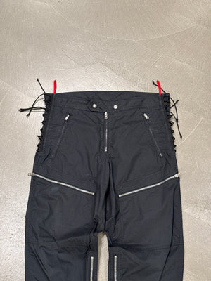 2000s Prada lace up multi-zip nylon astro cargo pants