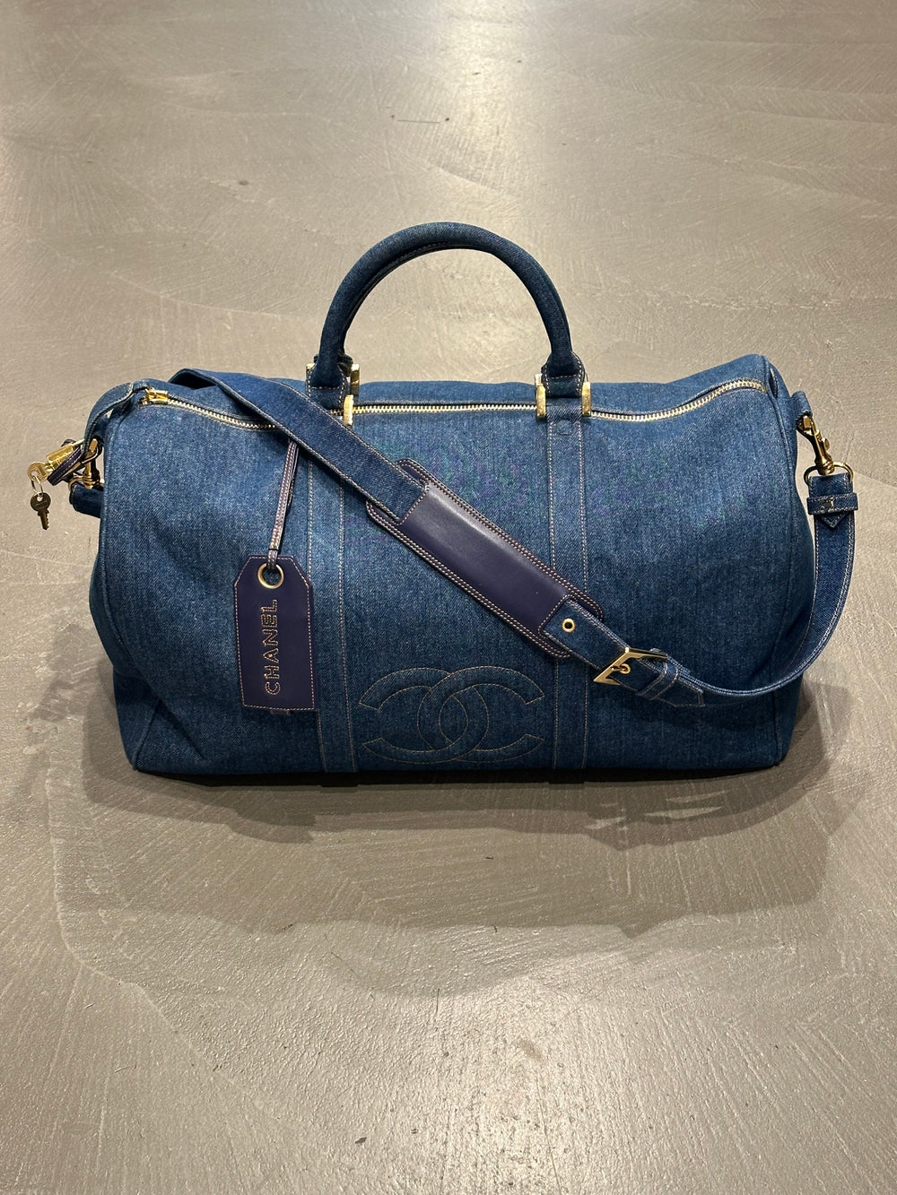 1996-1997 Chanel denim Boston bag
