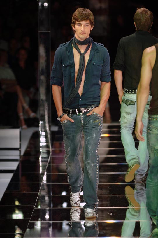 SS06 Dolce & Gabbana eyelet studded holed jeans