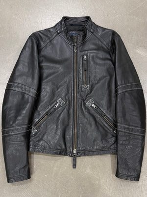 2000s Armani biker leather jacket