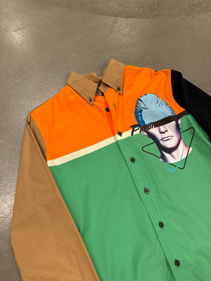 S/S2020 Prada color block face shirt