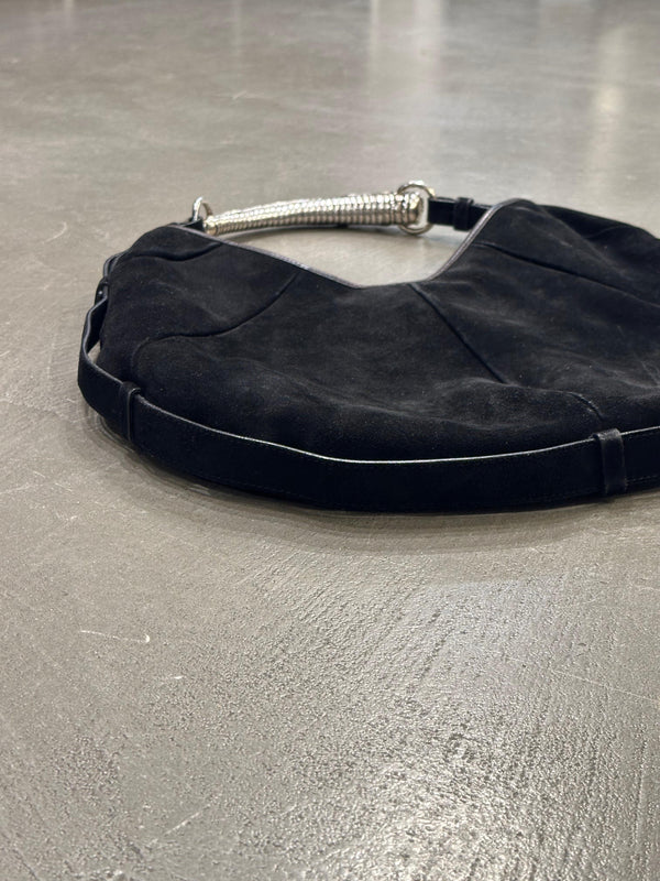 2002 Yves Saint Laurent Mombasa Black Suede Bag