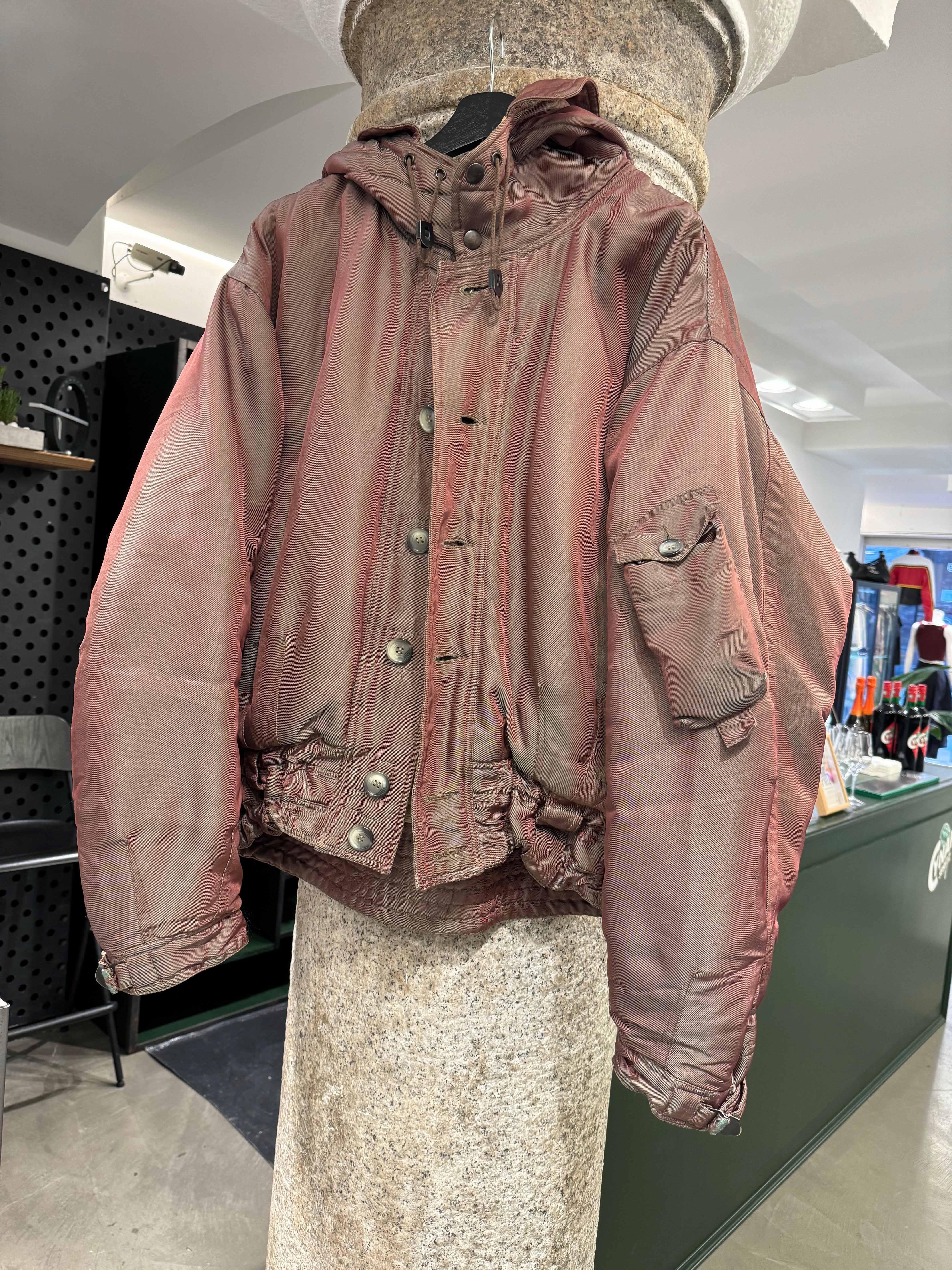 A/W1993 Giorgio Armani iridescent cropped military parka