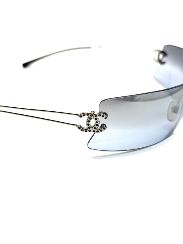 2000s Chanel rhinestone sunglasses