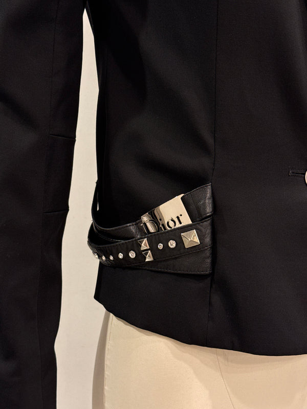 A/W2004 Christian Dior by Galliano buckle detail bondage tailored blazer jacket