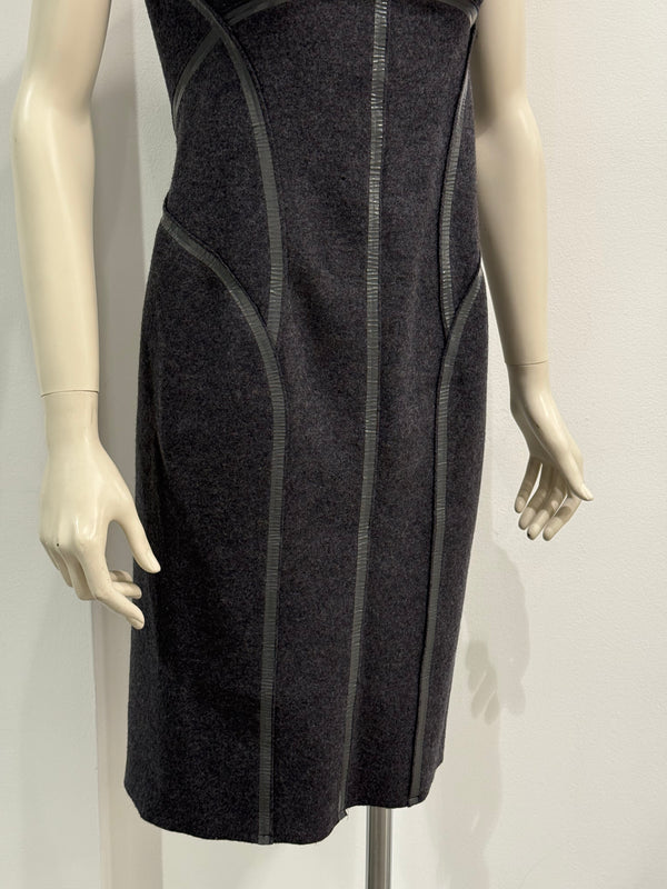 2007 Prada paneled wool midi dress